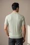 Men's Trend Green Polo Zippered Knitwear T-Shirt - 5
