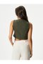 Green Striped Women's Vest 4Wak20041Uw - 4