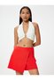 Mini Linen Shorts Skirt Double Breasted Standard - 2