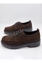 Genuine Leather Lace-Up Brown Suede Women's Loafer - 4