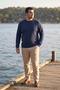 Men's Winter Crew Neck Oversized Basic Blue Sweatshirt - 3
