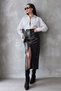Leather Skirt - Black |   F1569 - Black - 3