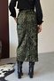 Sequin Velvet Long Skirt - Khaki |   F2053 - Khaki - 5