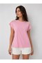 Pink Lace Shoulder T-Shirt |   D2532 - Pink