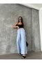 Embroidered Linen Trousers - Blue |   F1675 - Blue - 2