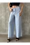 Embroidered Linen Trousers - Blue |   F1675 - Blue - 4