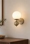 Quartz Single Antique White Glass Modern Bedside Living Room Sconce