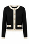 Gold Buttoned Ornamental Pocket Cardigan