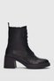 Alin Genuine Leather Lace Detailed Women's Boots-Black - 2