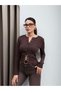 Long Sleeve Front Snap Blouse - 4