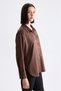 Polo Collar Suede Shirt with Pocket Detail - 2