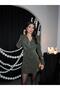 Shoulder Pad Piece Degaje Collar Glitter Dress - 4