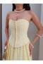 Heart Neckline Corset Blouse - 3
