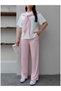 Contrast Detail Shawl Tracksuit Set - 3