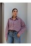 Plaid Oversized Shirt with Pocket Stones - 3