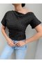 One Shoulder Side Gathered Blouse - 2