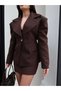 Gold Buttoned Jacket Skirt Set - 2