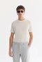 Men's Gray Elastic Waist Technical Fabric Comfort Slim Fit Trousers A61Y3209 - 6