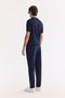Men's Navy Blue Polo Collar Buttonless Textured Regular Fit Knitwear T-Shirt A61Y5044 - 4