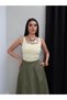 Linen Midi Skirt with Pockets - 3