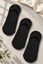 3 Pack Black Men's Bamboo Seamless Flexible Non-Slip Invisible Ballerina Socks - Premium - 3