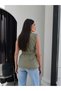 Linen Vest with Gold Buckle Belt - 5