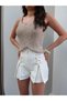 Eyelet Detail Denim Shorts - 4