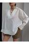 V-Neck Linen Flowy Shirt - 3