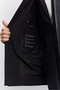 Men's Black Classic Collar Lightweight Windproof Water Repellent Technical Fabric Comfort Fit Coat A62Y6053 - 3