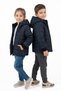 Unisex Navy Blue Plush Quilted Coat