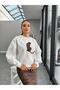 White Leo Embroidered Sweat - 4