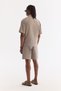 Men's Light Khaki Apaj Collar Breathable Short Sleeve Comfort Fit Shirt A61Y2125 - 4