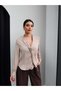 Double-Breasted Yaka Gold Buckle Blouse - 4