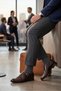 3-Piece Dark Gray Men's Business Bamboo Seamless Reinforced Thin Summer Socks - Premium - 5