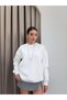White Oversize Raised Sweatshirt - 4