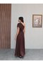 Draped Shawl Collar Long Dress - 5