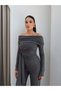Madonna Collared Ribbed Blouse and Pants Set - 2