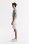 Men's White Side Elasticated Ribbed Bi-Stretch Slim Fit Chino Shorts A51Y3730 - 2