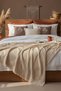 Arwen Double Cotton Linen Waffle Bedspread 240X260 cm – Natural Textured Bedspread