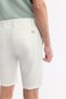 Men's White Side Elasticated Ribbed Bi-Stretch Slim Fit Chino Shorts A51Y3730 - 6
