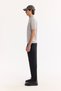 Men's Gray Polo Neck Zippered Rayon Non-Pilling Knitwear Regular Fit T-Shirt A52Y5006 - 3