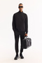 Men's Black Stand-Up Collar Zippered Inside Lined Bi-Stretch Technical Fabric Regular Fit Sweatshirt A52Y1203 - 8