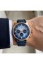 Functional Navy Blue Cord Rose Gold Case 2 Year Warranty Men's Wristwatch - 2