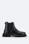 Men's Black 100% Leather Flexible Sole Chelsea Boots A52Y8001