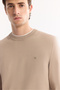 Men's Mink Crew Neck Rayon Non-Pilling Regular Fit Knitwear Sweater A52Y5001 - 7