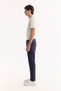 Men's Navy Blue Quick-Drying Anti-Wrinkle Slim Fit Trousers with Elastic Sides A52Y3077 - 3