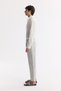 Men's Gray Waist-Tied Linen Blend Chino Relaxed Fit Trousers B003036 - 2