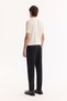Men's Ecru Polo Neck Zippered Rayon Non-Pilling Striped Knitwear Regular Fit T-Shirt A52Y5010 - 4