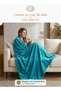 Single-flannel Micro-fleece Throw Blanket, 150 X 200cm, Turquoise - 7