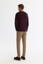 Men's Burgundy Cycling Double Collar Textured Cotton Knitwear Regular Fit Sweater A42Y5190 - 4